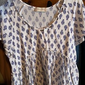 Altar'd State Blue Floral Pattern Top